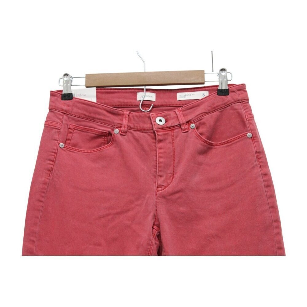 NWT J Jill Jeans Size 6 Authentic Fit Cropped Red Mid Rise Stretch Denim Preppy - Picture 2 of 13